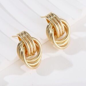 14k Gold plated Love Knot Earrings Dainty everyday earrings luxury look